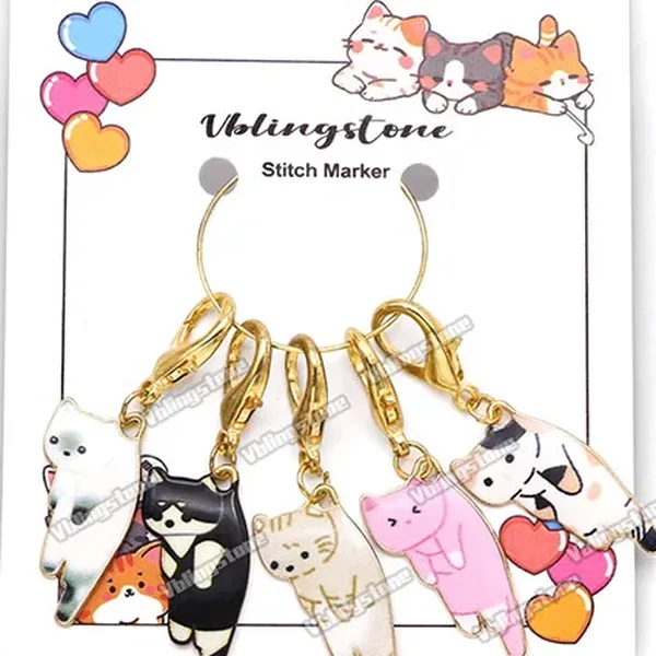 1 Set of enamel charm stitch markers