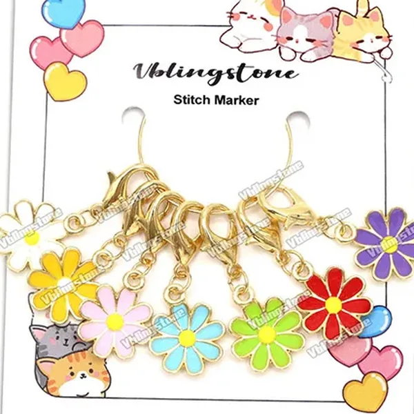 2 Sets of enamel charm stitch markers
