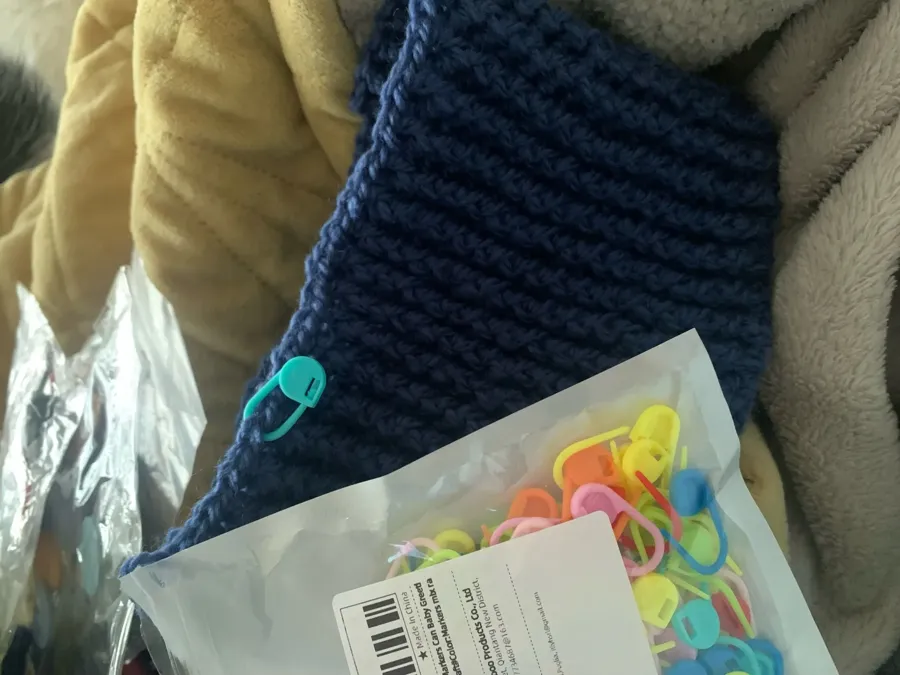 Locking stitch markers photographed by a verified buyer