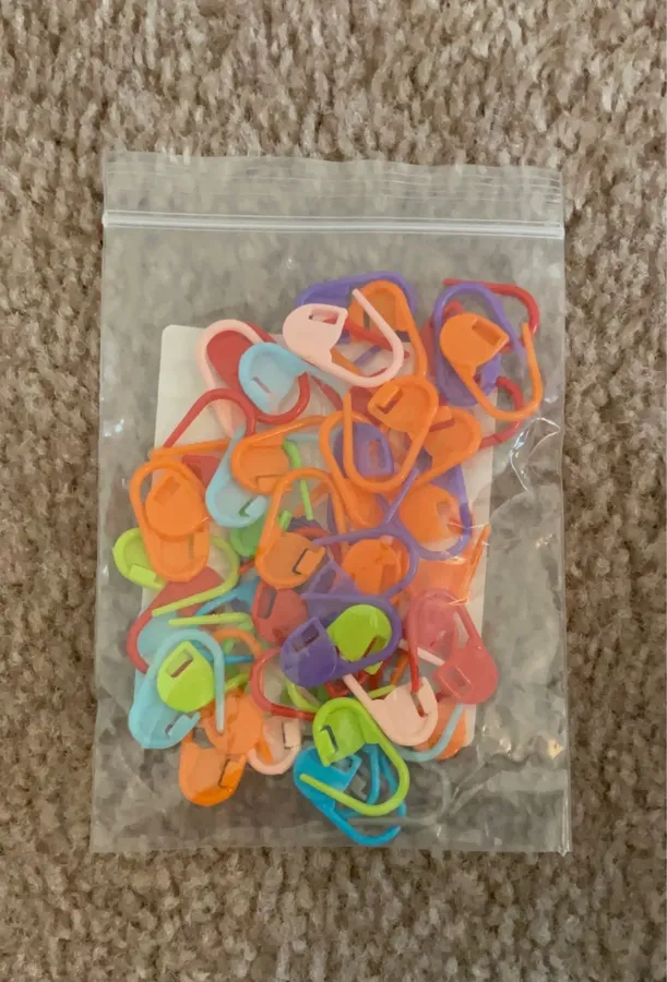 Locking stitch markers photographed by a verified buyer